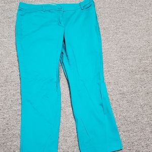 Turquoise Ankle Crop Pants